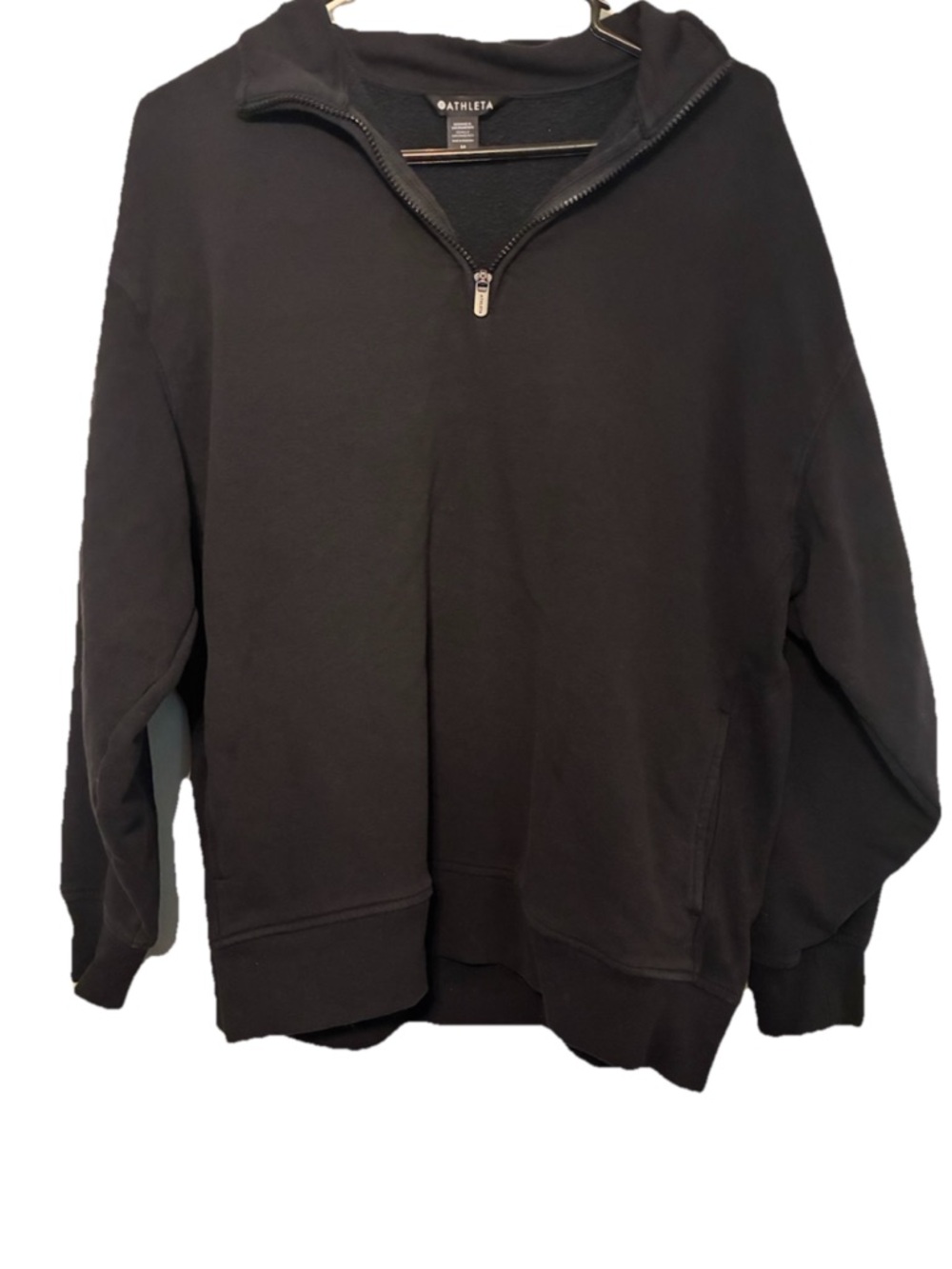 Athleta Black Quarter Zip Pullover Sweatshirt Medium